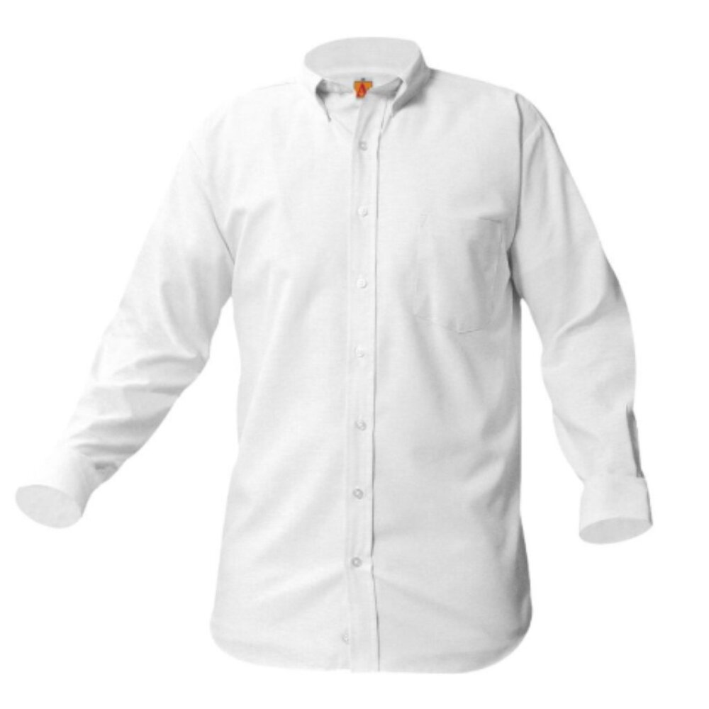A+ School Uniform Boys Long Sleeve Oxford Shirt - 8066 - White